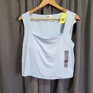 Light Blue Sleeveless Women's Workout  Top